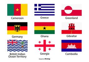 Assorted Country Flags Icon Collection vector