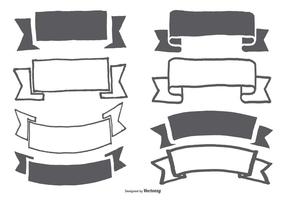 Hand Drawn BannerRibbon Collection vector