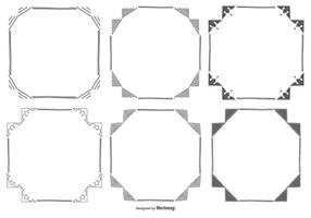 Hand Drawn Square Frames Collection vector