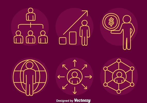 Referral Line Icons Vector