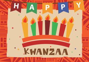 Happy Kwanzaa With Kwanzaa Candle vector