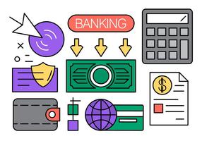 Finanzas lineales y elementos de los elementos bancarios vector