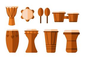 Free Traditional Africa Drums Flat Vector