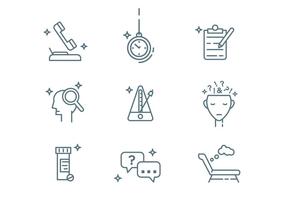 Iconos del esquema del psicólogo vector