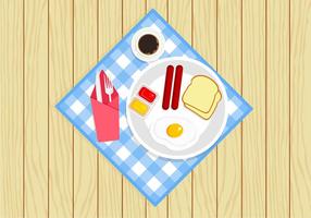 Meal with Serviette Free Vector