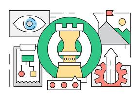 Iconos Lineales de Estrategia Empresarial vector