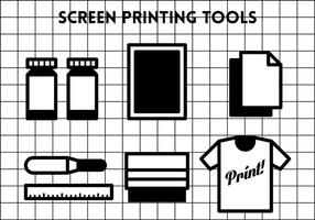 Screen Printing Vector Icons