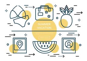 Linear Summer Vacation Vector Elements