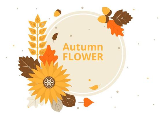 Free Flat Design Vector Autumn Greeting Card