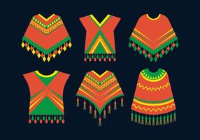 Poncho Clothing Icons vector