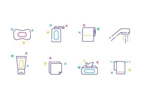 Iconos simples de la línea de la higiene vector