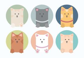 Vector illustration set of cute cats icon 16188857 Vector Art at Vecteezy