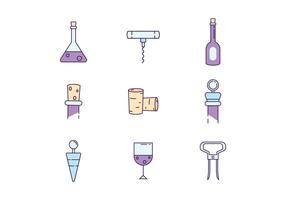 Iconos de botellas de vino gratis vector