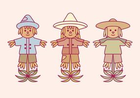 Vector Scarecrows Set