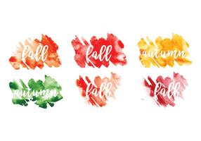 Vector Watercolor Fall Leaf Messages