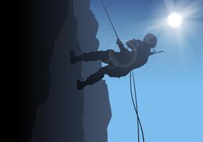 Rappelling Army Free Vector