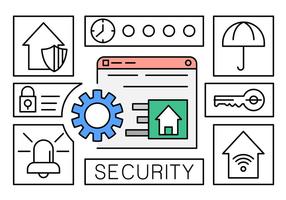 Home Security Icons vector