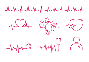 heart rhythm line clipart for flower