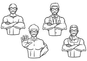 Pumped Up Bouncer and Guardian Illustrations vector