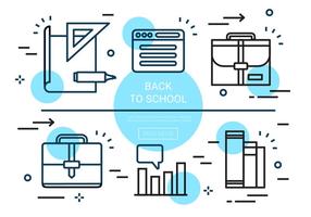 Libre lineal de nuevo a la escuela elementos vectoriales vector