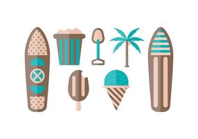 Free Beach and Paddleboard Vector