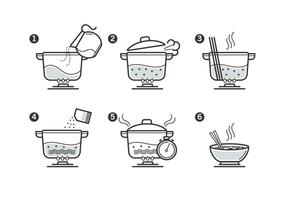 Cooking Instruction Icon Set vector