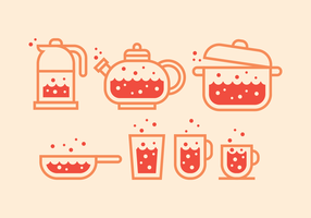 Boiling Water Icons vector