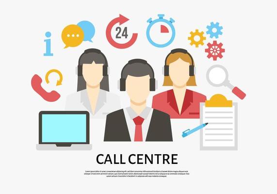 Free Modern Call Centre Vector