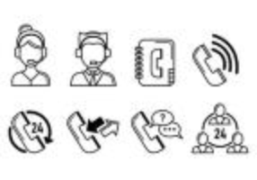 Set Of Call Centre Icons vector