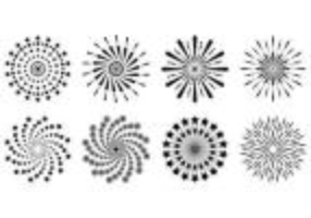 Set Of Fireworks In White Background  vector