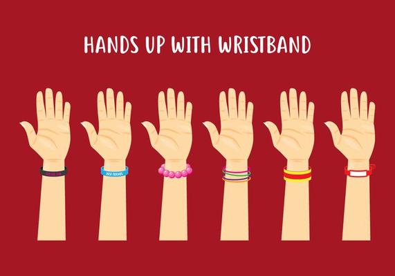 Hands Up With Wristband
