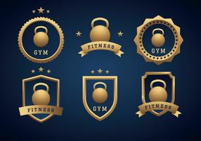 Kettle Bell Gold Logo Free Vector