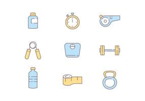 Iconos de herramientas de ejercicio vector