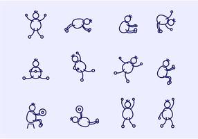 People Stickman Exercise Vector Icons