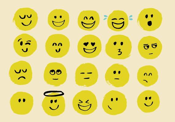 Hand drawn emoji vectors 