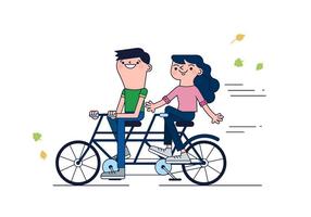 Tandem Bike Ride Vector