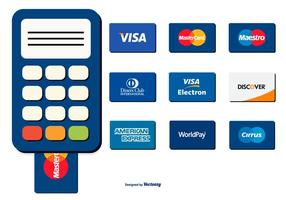 Card Reader and Credit Card Collection vector