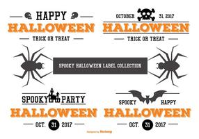 Typographic Halloween Label Collection vector