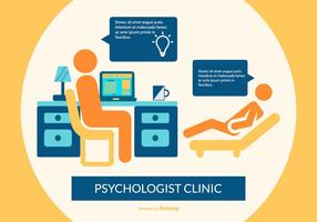 Flay Style Psychologist Office Illustration vector