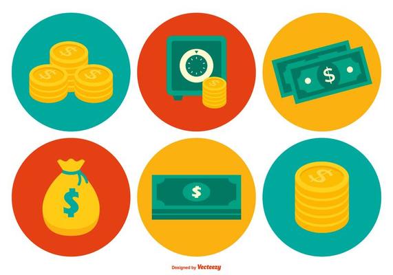 Colorful Money Icon Collection