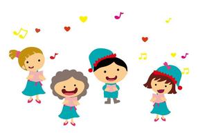 Free Kids Singing Carols Vector