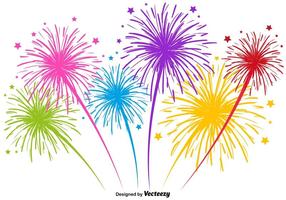 Vector Multicolored Firework Illustration