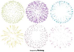 Vector Set Of Multicolored Firework Icons