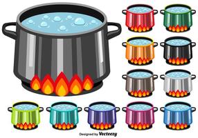 Boiling Water Vector Icons	