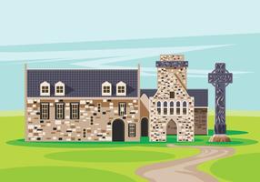 Illustration of Iona Abbey vector