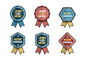 Now Hiring And Join Us Badge Vector Collection