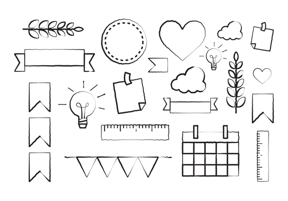 Hand Drawing Bullet Journal Vector