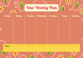 Your Weekly Calendar Vector 