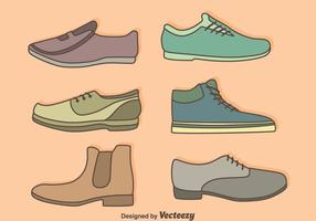 Man Shoes Collection Vector