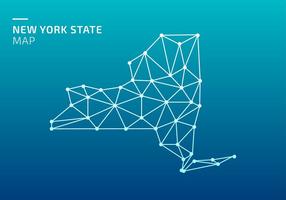 Mapa del Estado de Nueva York Lowpoly Net Free Vector